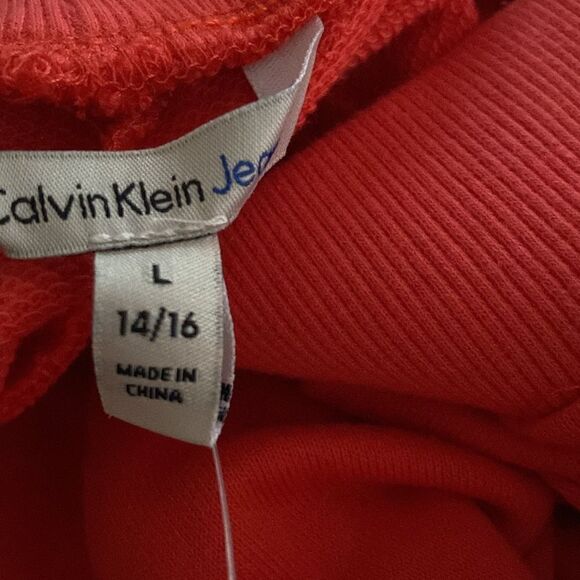 Calvin Klein Jeans Girls French Terry Coral Colored Sweatpants NWT - Picture 8 of 8